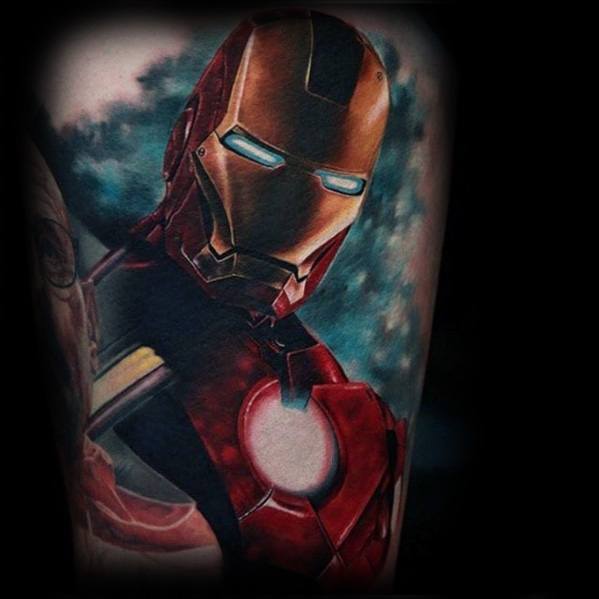 3d Guys Tattoos With Iron Man Design