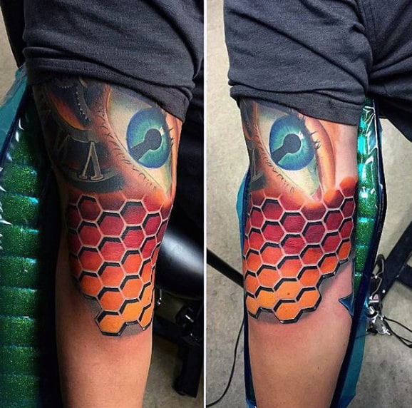 3d Honeycomb Guys Modern Arm Tattoo
