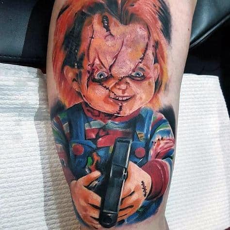 3d Mens Chucky Tattoo Design