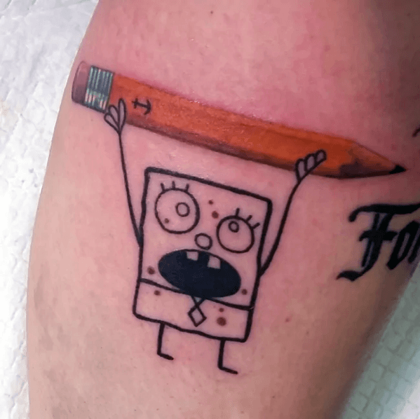 3d Mens Cool Spongebob Tattoo Ideas