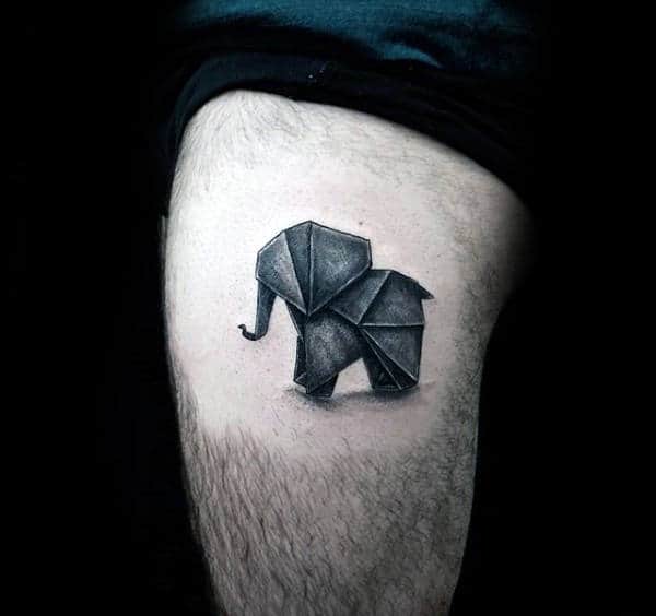 Tattoo tagged with small elephant origami elephant black animal tiny  little taniacatclaw origami sketch work leg  inkedappcom