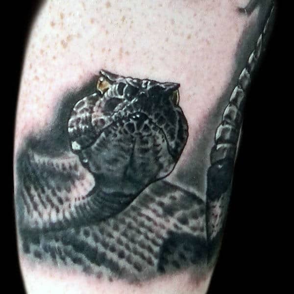3d Rattlesnake Mens Arm Tattoos