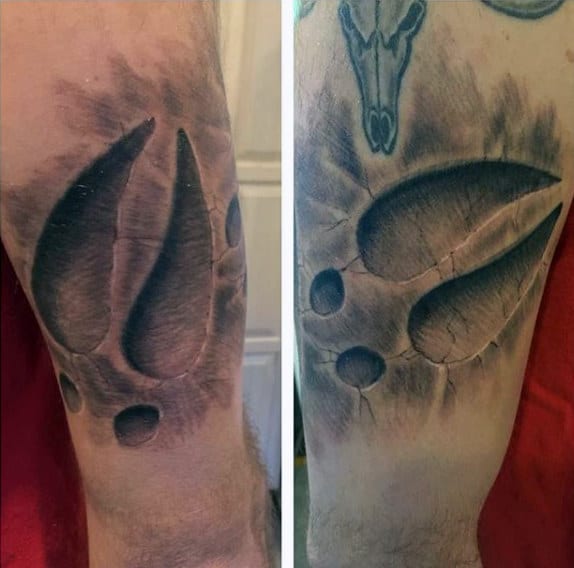 3d Realistic Deer Track Tattoo For Males