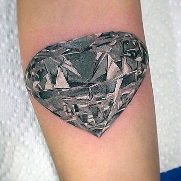 Three Small outline Diamonds Tattoo On Half Sleeve