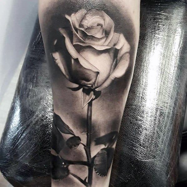 3d Realistic Rose Flower Forearm Epic Tattoo Design Ideas For Males