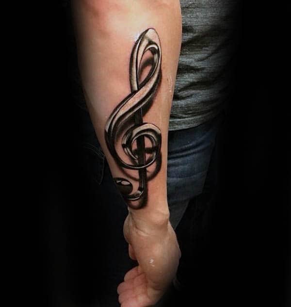 80 Treble Clef Tattoo Designs For Men - Musical Ink Ideas