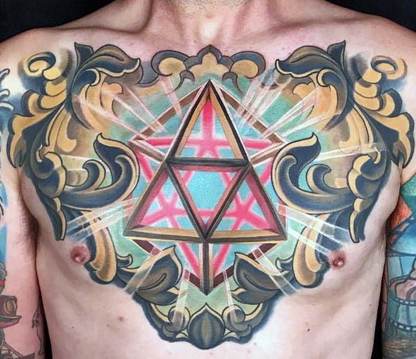 3d Shapes Geometric Guys Coolest Tattoos On Chest
