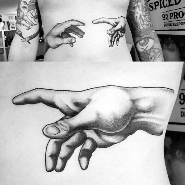 Tattoo uploaded by Davey Graham  Lil black and grey fine line sistine  chapel finger touch tattoo  Tattoodo