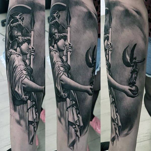 3d Warrior Sweet Forearm Watercolor Background Tattoos For Guys