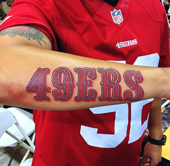 49ers Football Mens Nfl Outer Forearm Tattoo