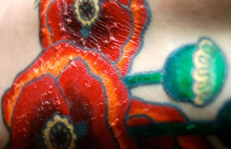 Flower Tattoo Light Scabbing