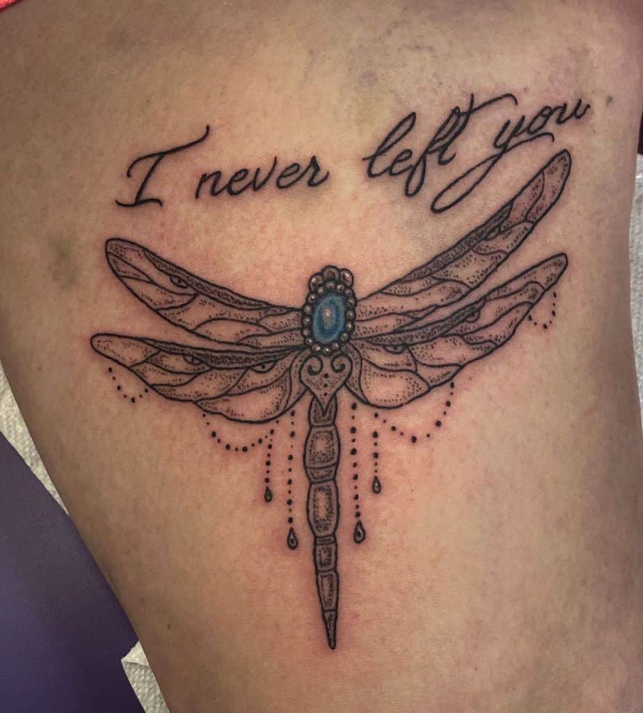 The chained up dragonfly depicting the true love that never left 