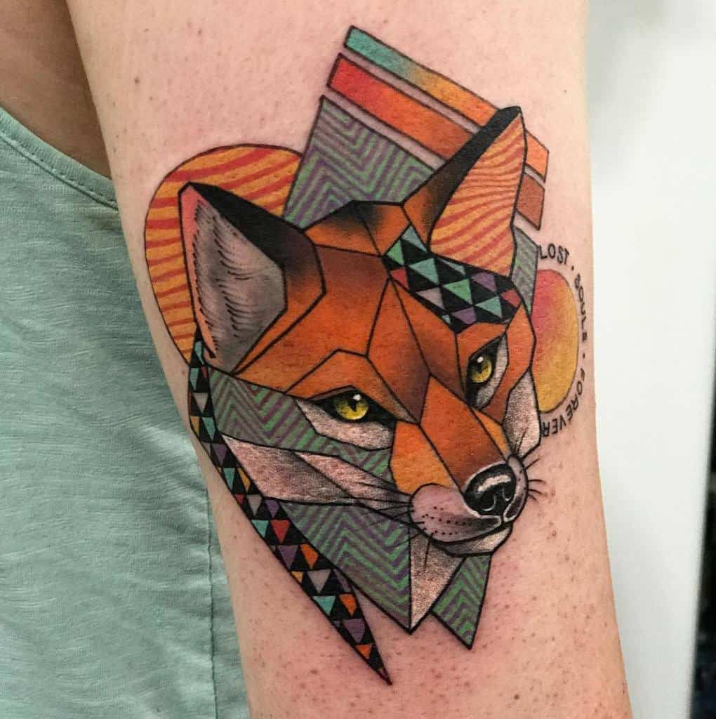 Abstract Geometric Fox Tattoo chong.tattoo