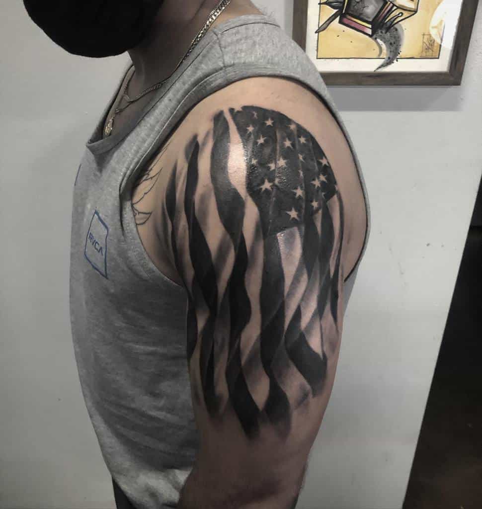 American Black Flag Sleeve Tattoo jtat2s