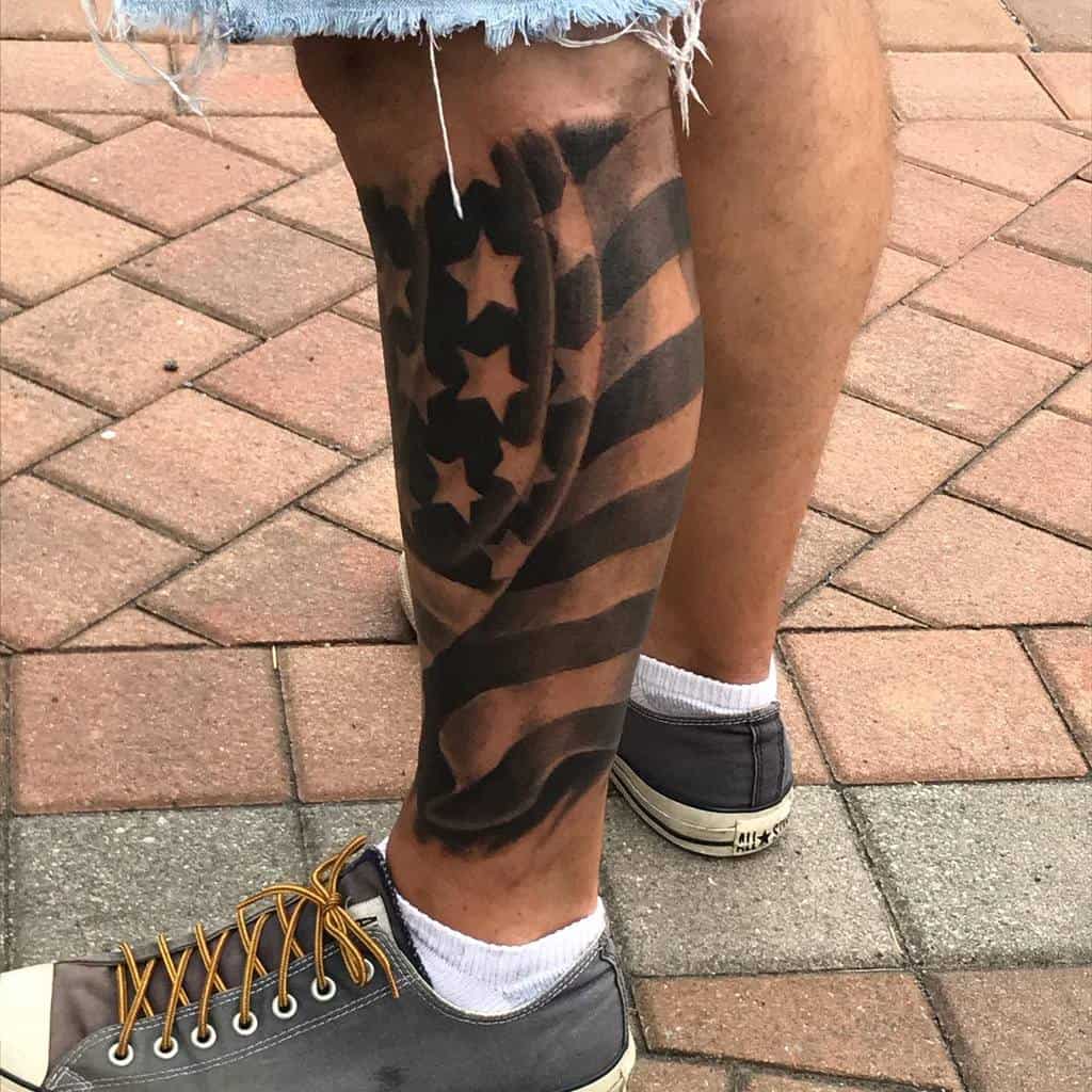 American Black Flag Sleeve Tattoo monticellotattooer