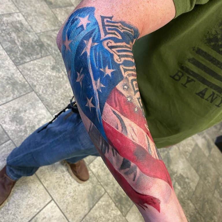 Top 89 American Flag Sleeve Tattoo Ideas - [2021 Inspiration Guide]