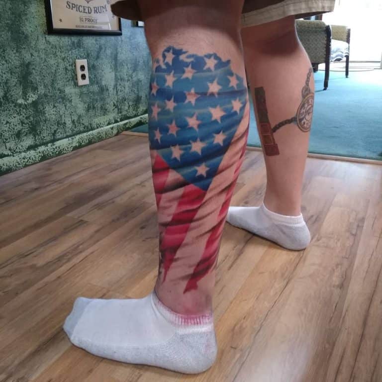 89 Patriotic American Flag Sleeve Tattoo Ideas