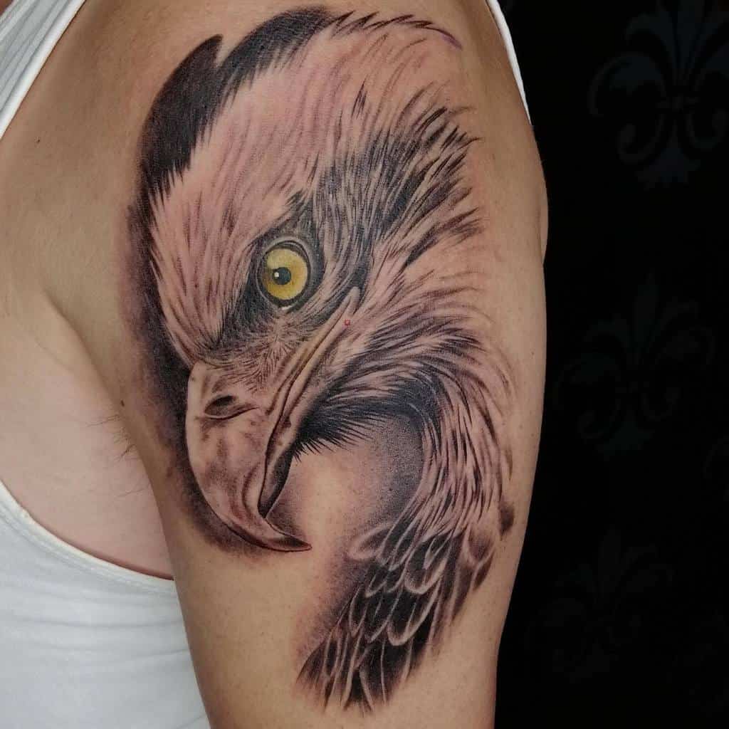 American Eagle Head Tattoo inkaholictattoo.isla
