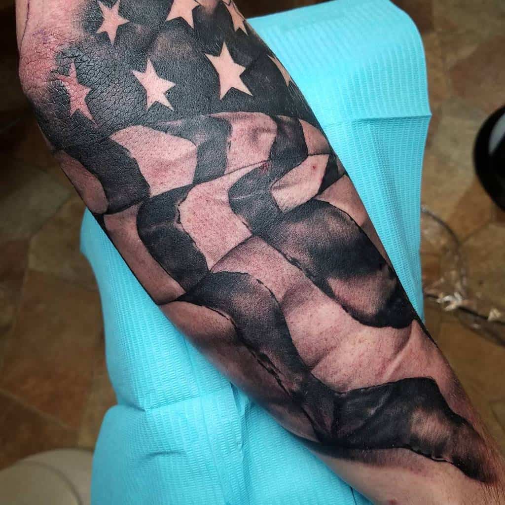 American Flag Forearm Sleeve Tattoo carrieblacktattoo