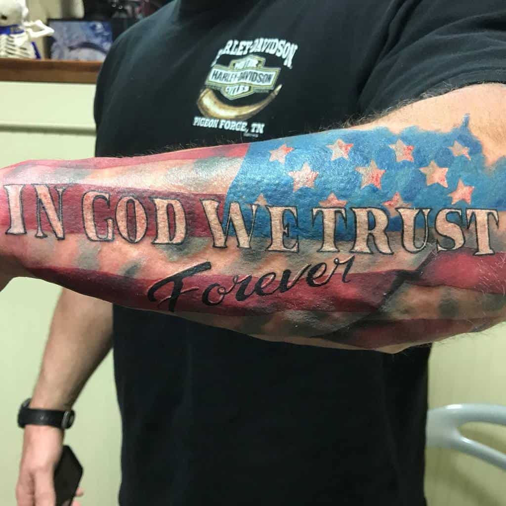 American Flag Forearm Sleeve Tattoo danbolick