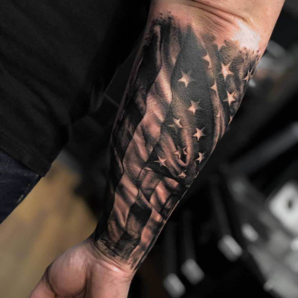 American Flag Forearm Sleeve Tattoo e.s.e.tattoos