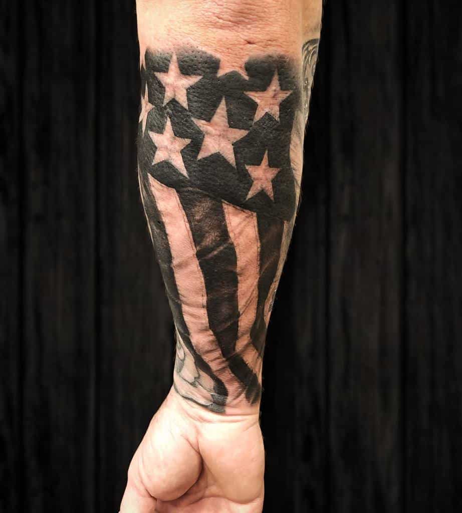 American Flag Forearm Sleeve Tattoo timbecktattoos