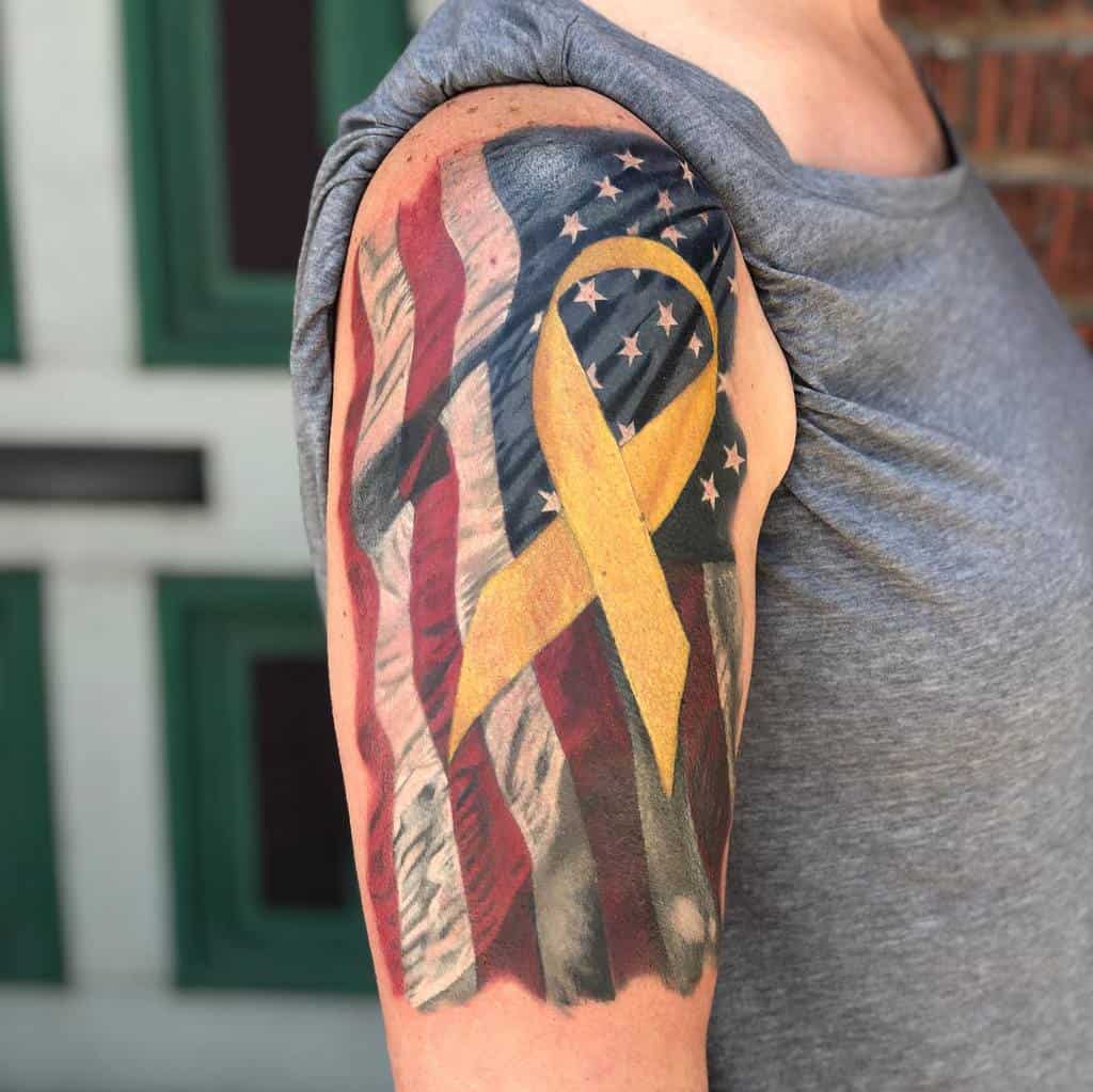 American Flag Half Sleeve Tattoo native_ink_byarica