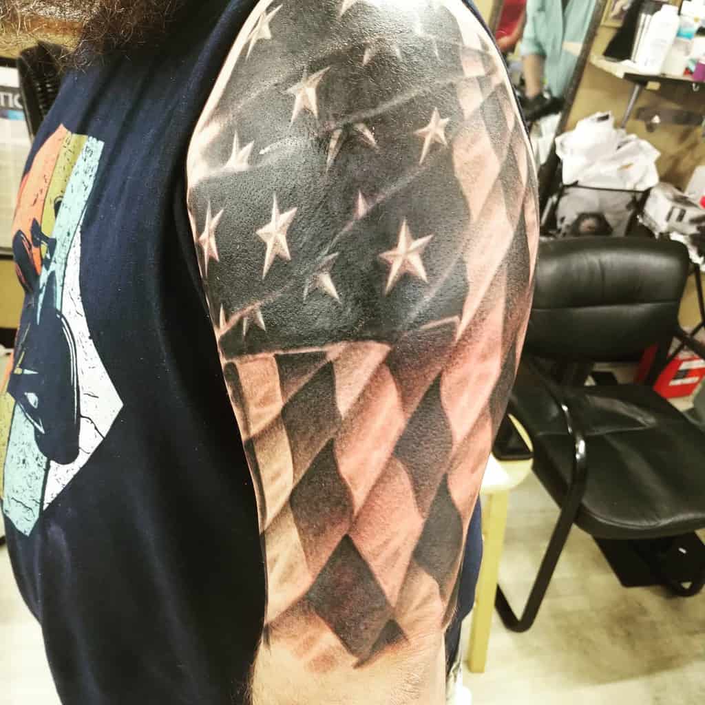 American Flag Upperarm Sleeve Tattoo __bama__girl__