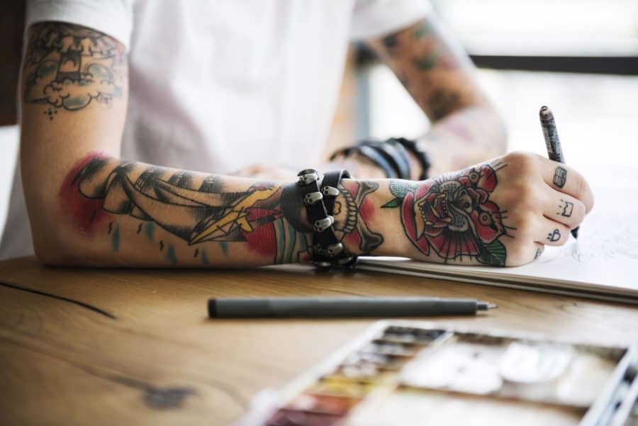 American Traditional Bold Arm Writing