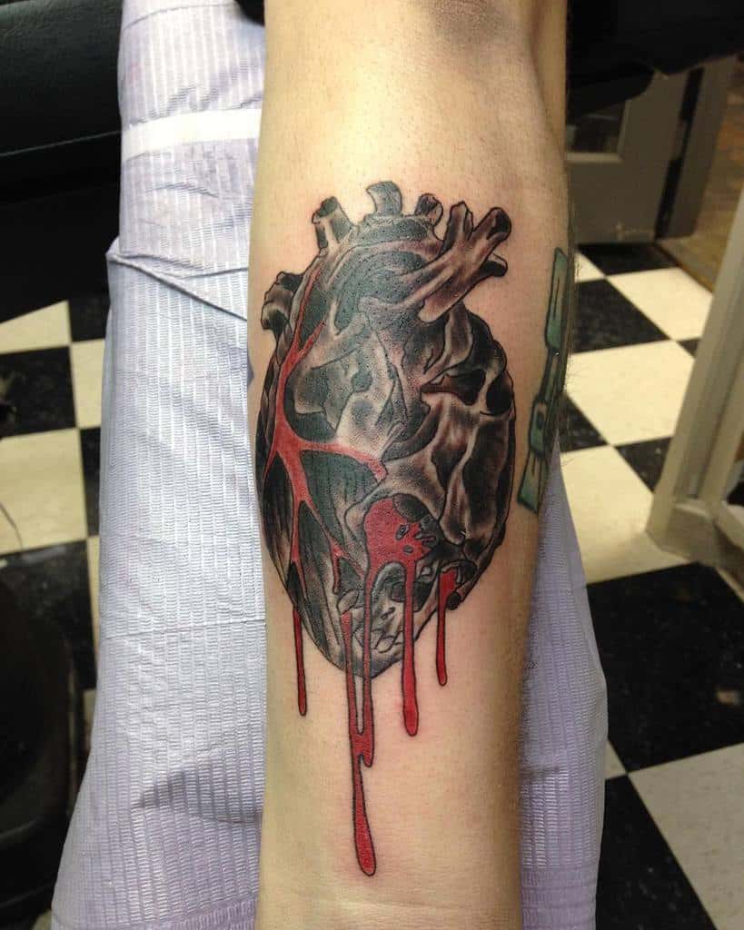 Anatomical Bleeding Heart Tattoo aliensinkk