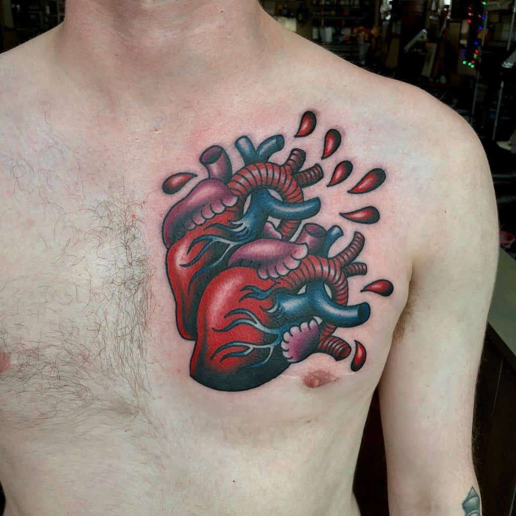 Anatomical Bleeding Heart Tattoo chilcotejr_tattoo