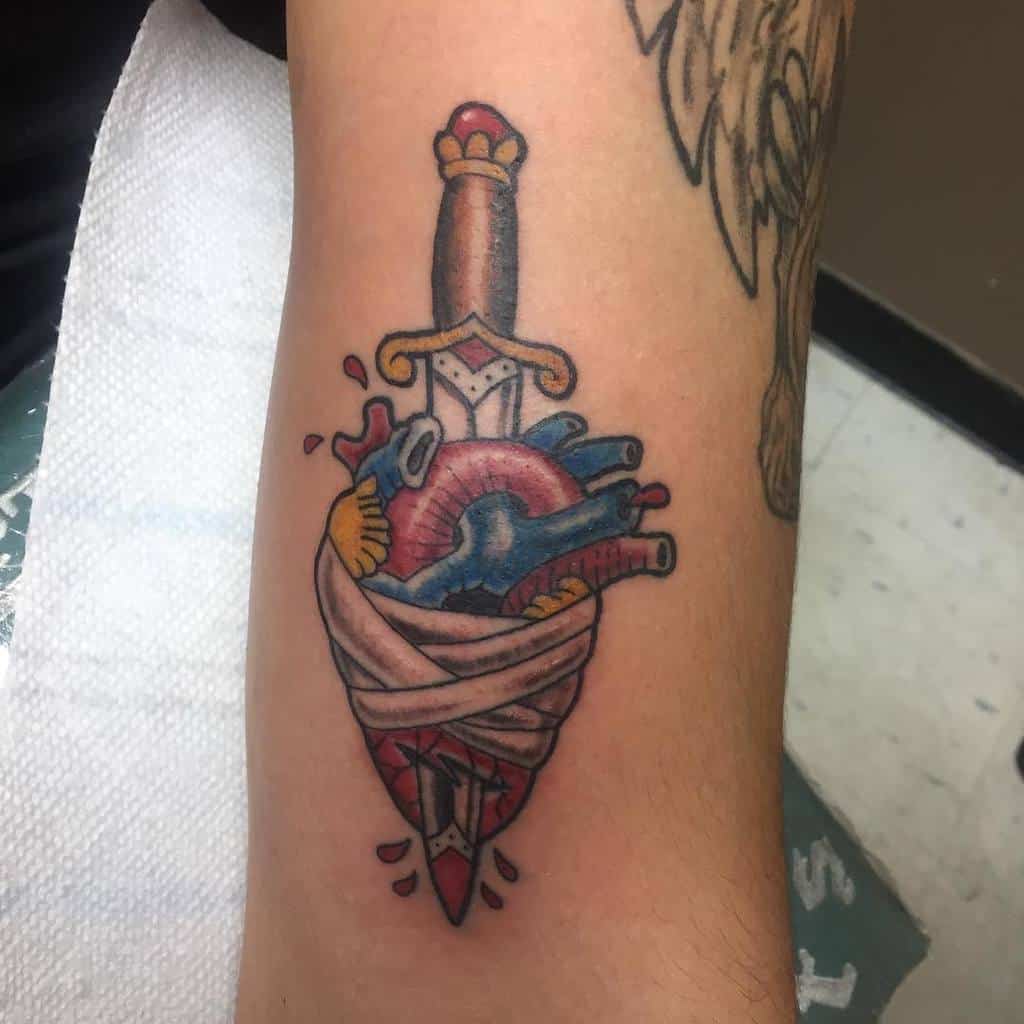 Anatomical Bleeding Heart Tattoo endangeredtattoo