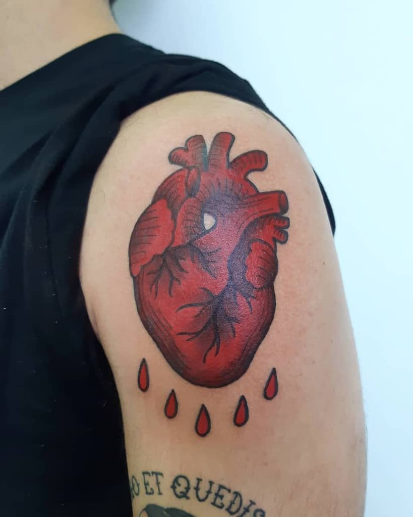 Anatomical Bleeding Heart Tattoo medeatattoo