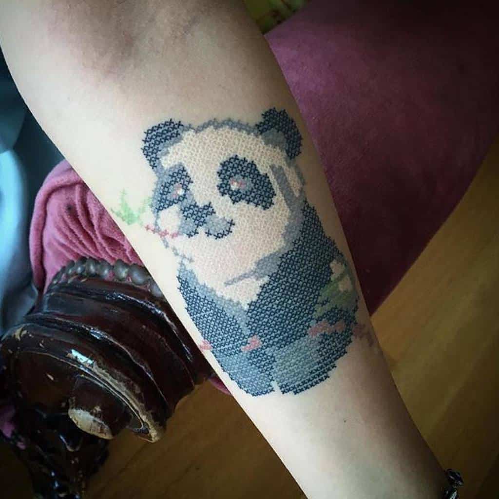 Animal Themed Cross Stitch Tattoo Lamoglietatuata