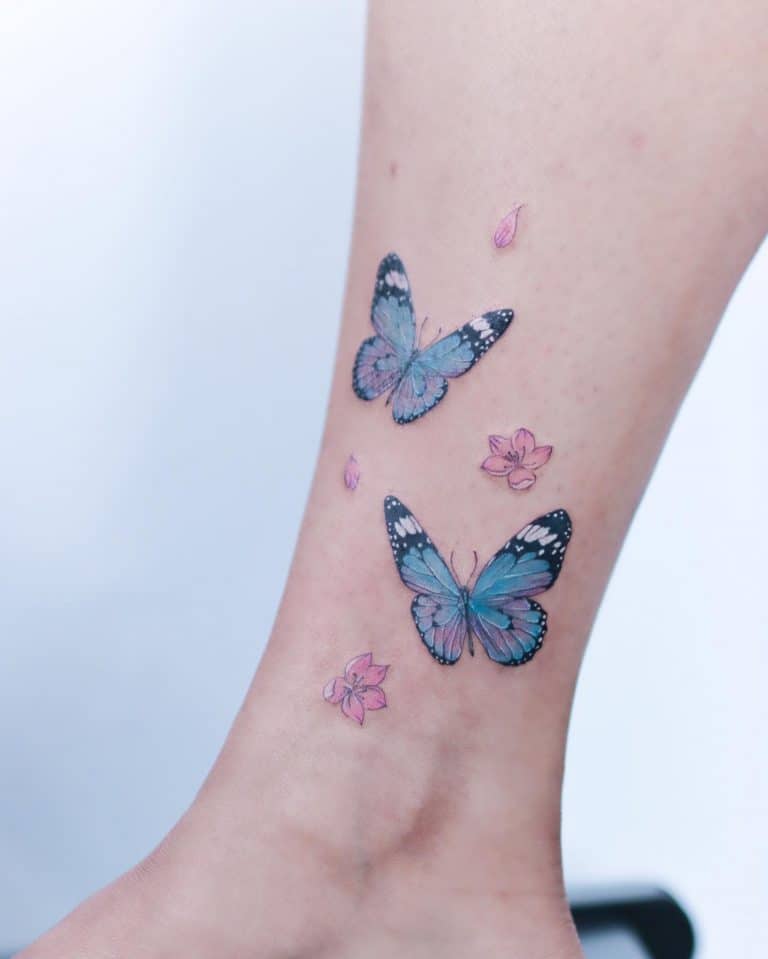 Top 63+ Best Blue Butterfly Tattoo Ideas - [2021 Inspiration Guide]