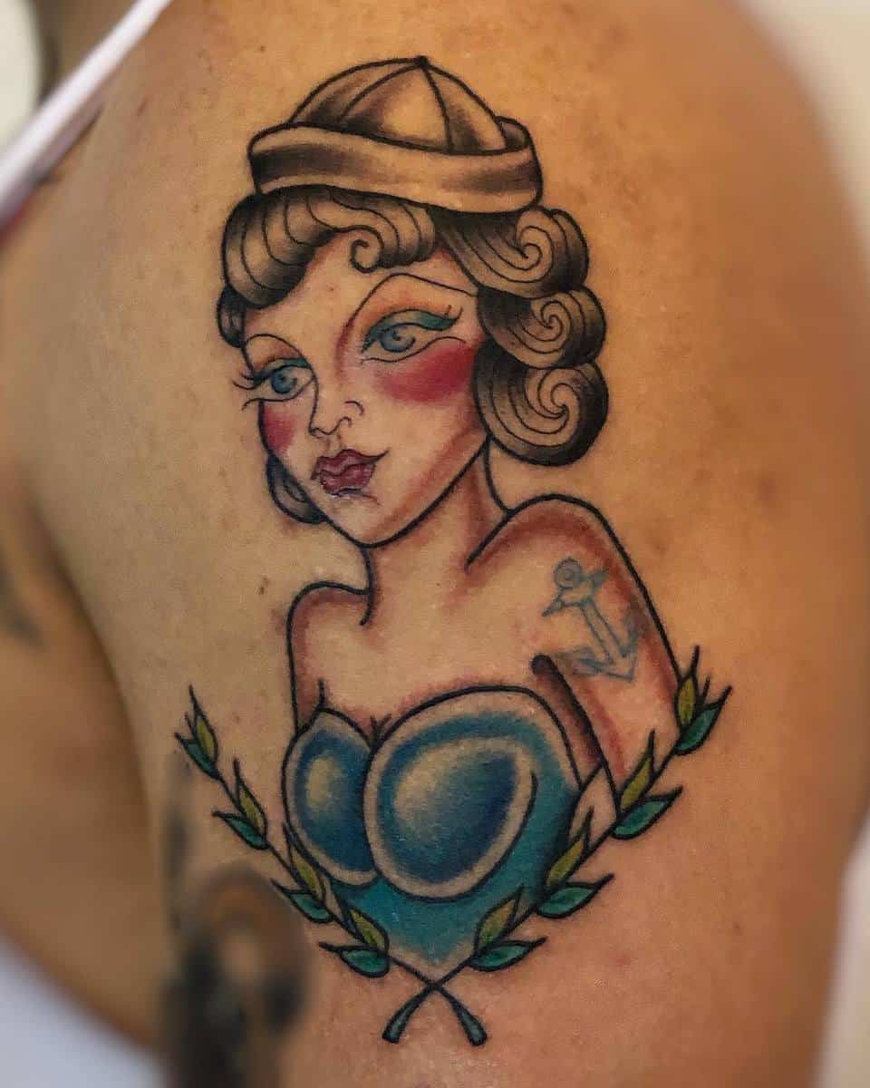Arm Pin Up Girl Tattoo -lakatrinatattooartist