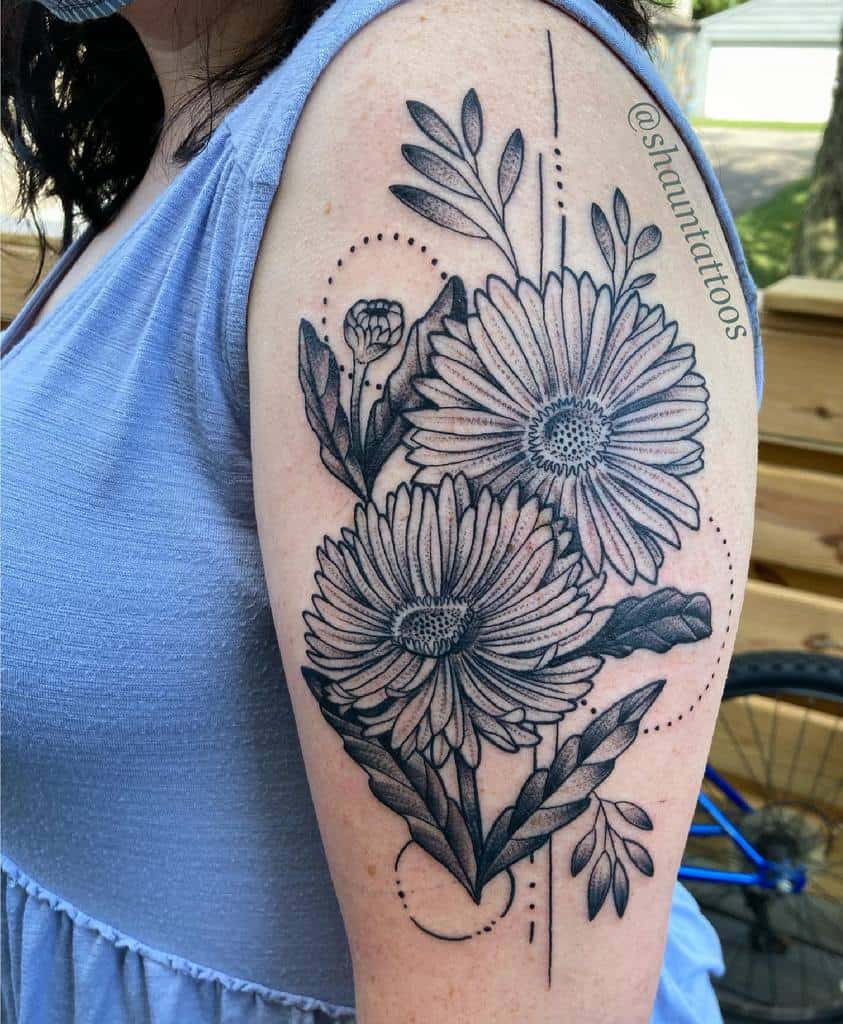 Aster Flower Tattoo  Thoughtful Tattoos