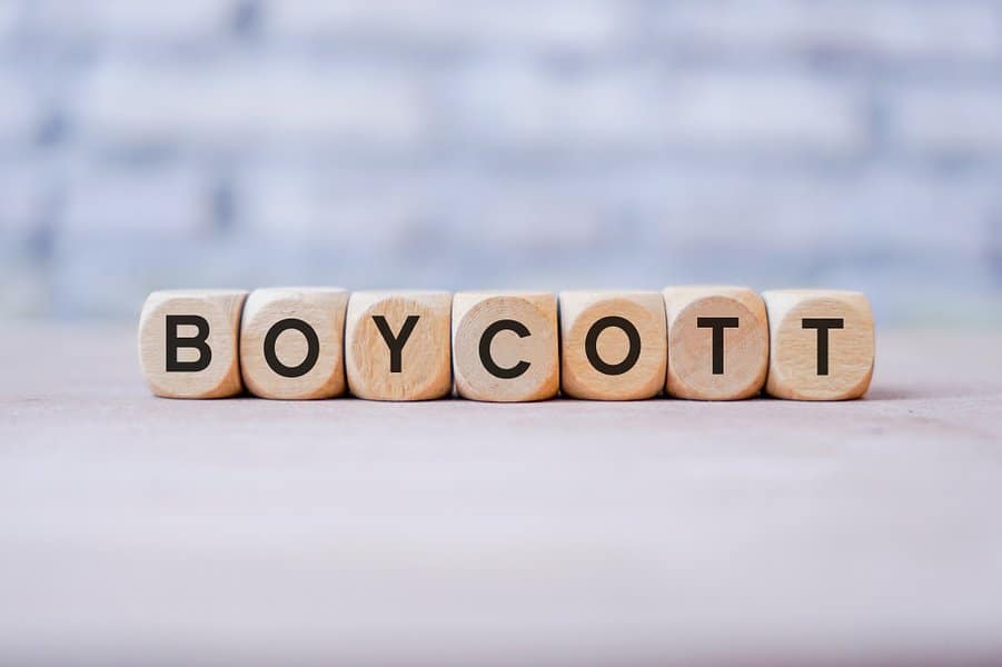 BOYCOTT word written