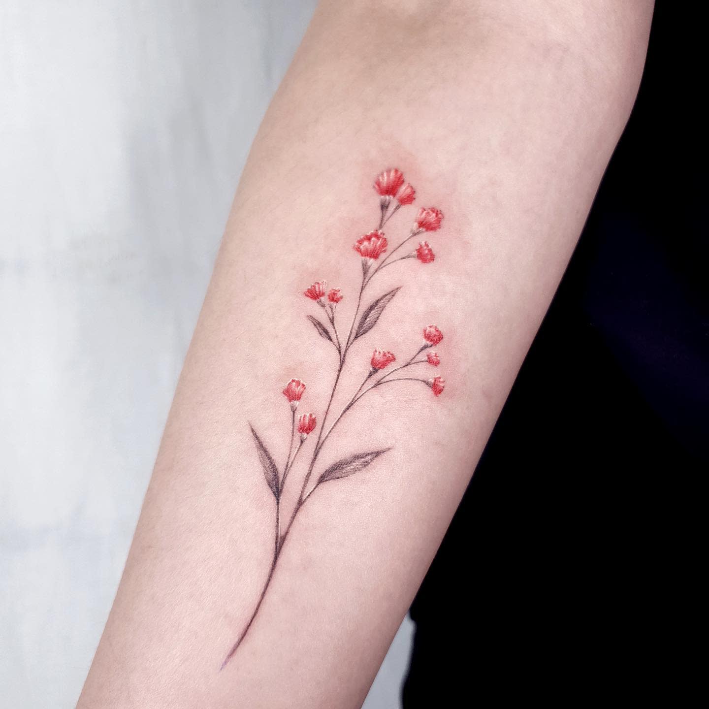 Colored Baby's Breath Tattoo -illang_tattoo