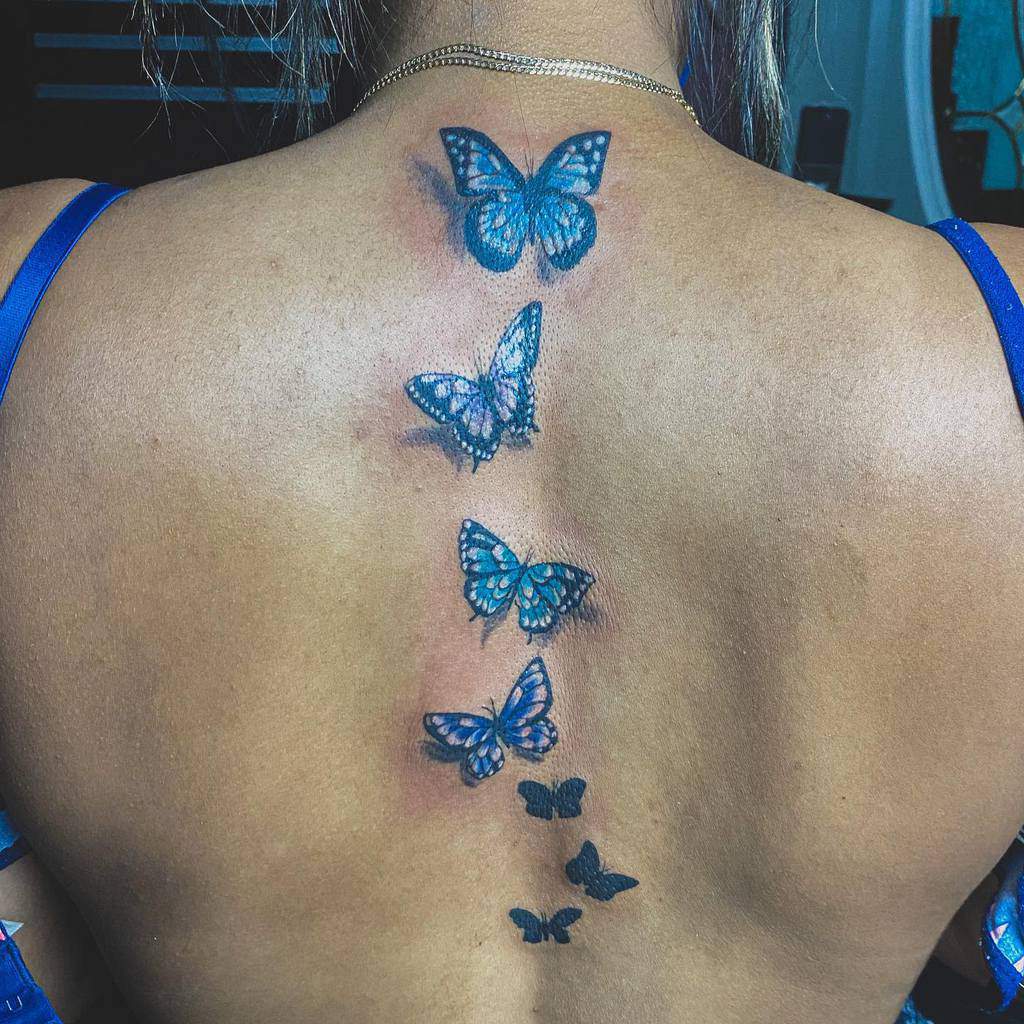 Back Blue Butterfly Tattoos angel_ctatt