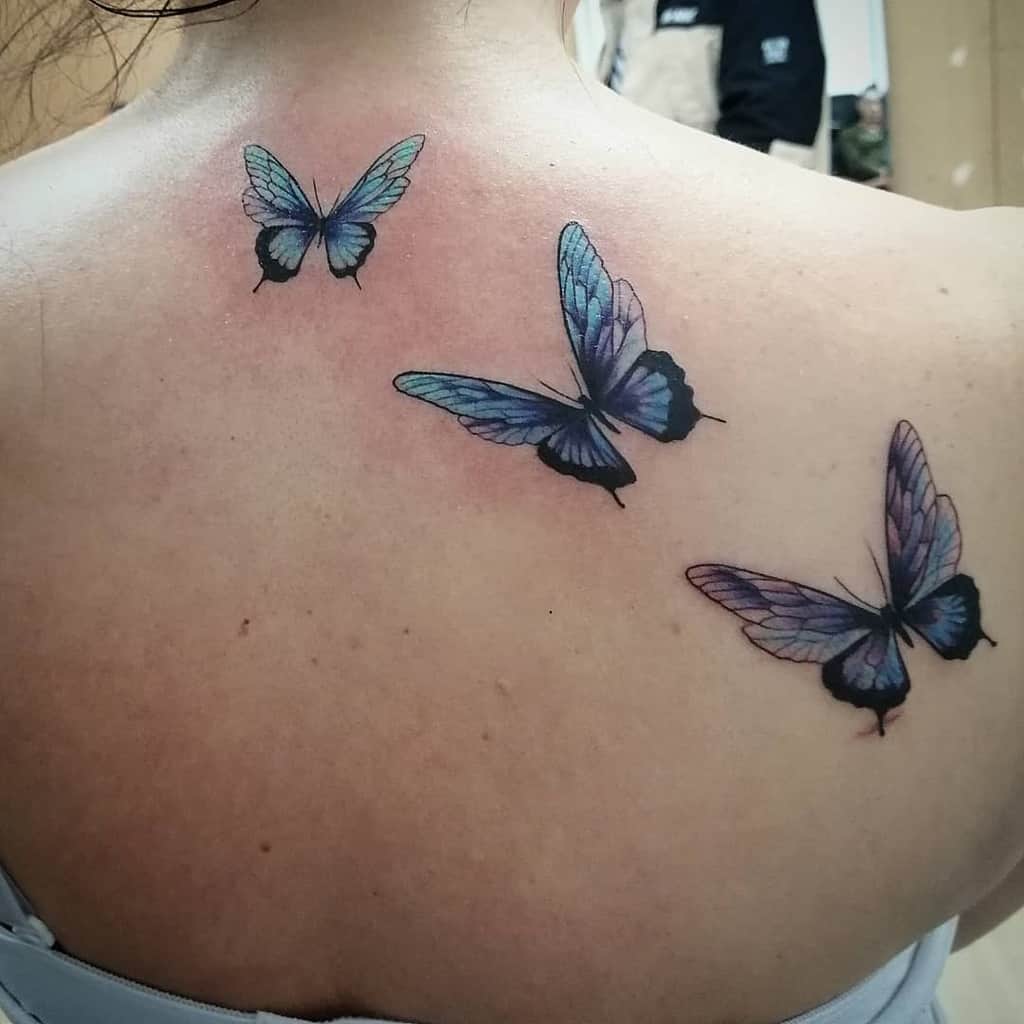 Back Blue Butterfly Tattoos hellderick