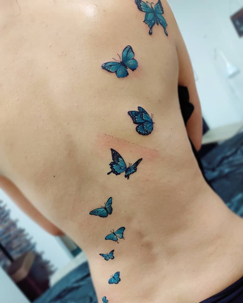 Back Blue Butterfly Tattoos lukreaink
