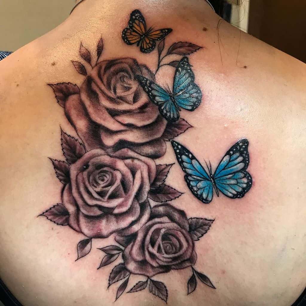Back Blue Butterfly Tattoos pedrotatt2s