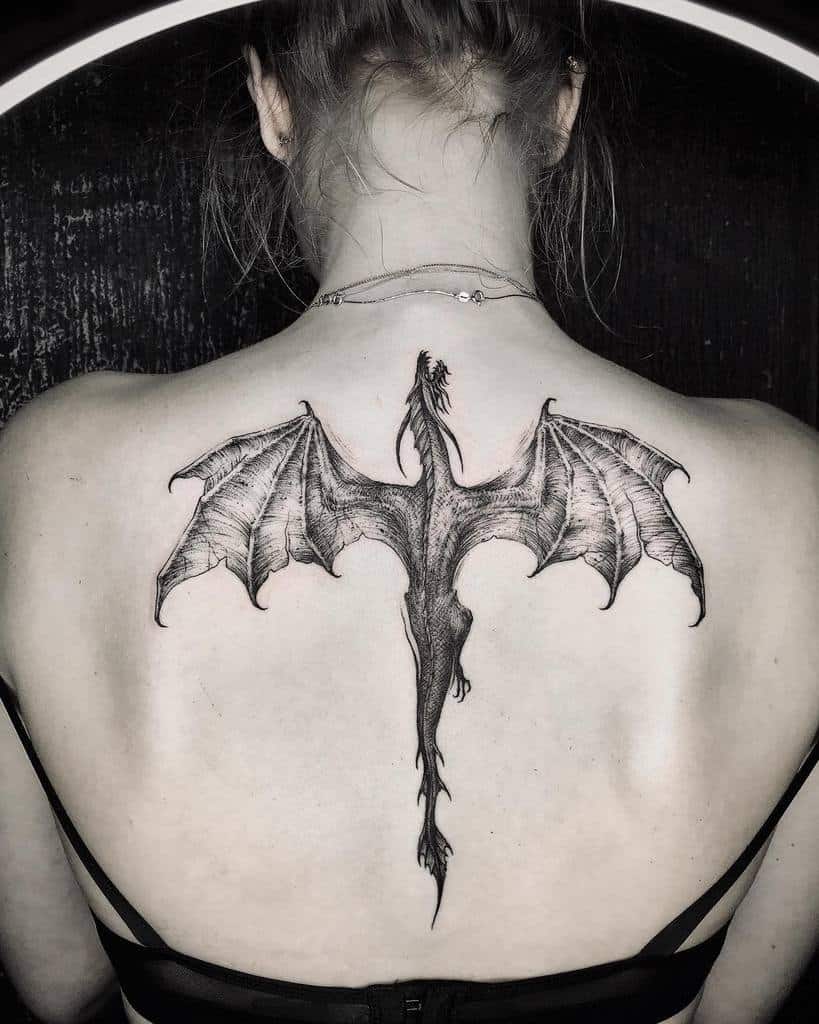 Back Dragon Tattoos for Women drugacula