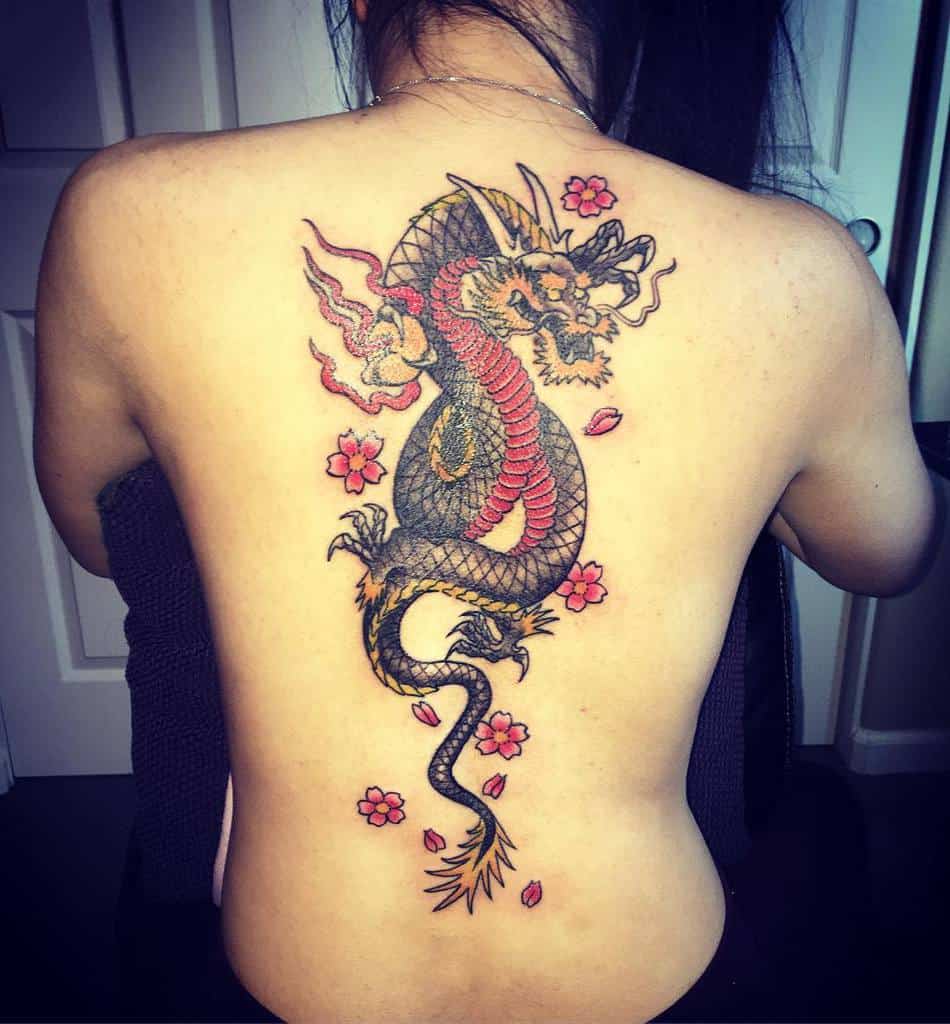 Back Dragon Tattoos for Women marcosjamestattoos