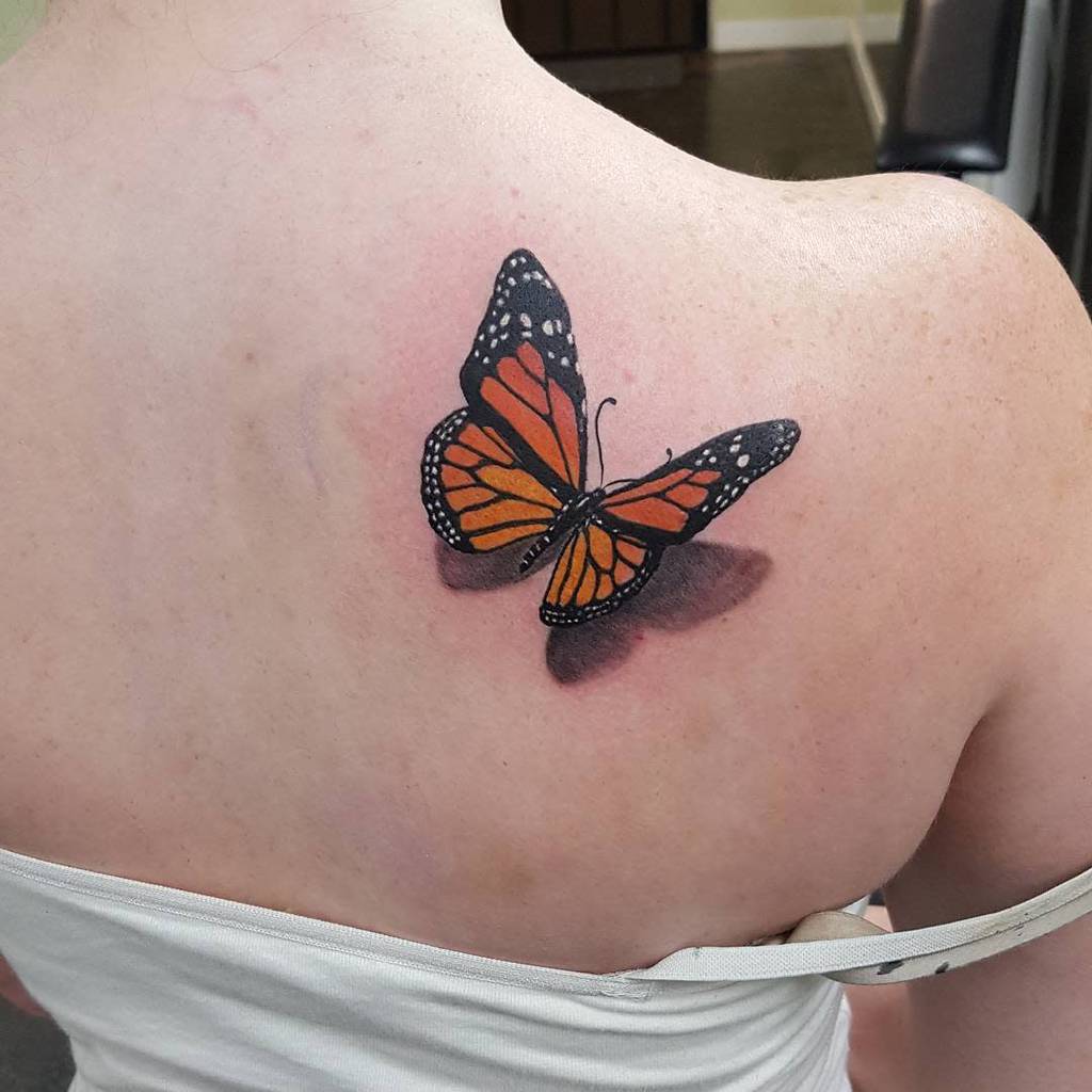 Back Monarch Butterfly Tattoo billysarno