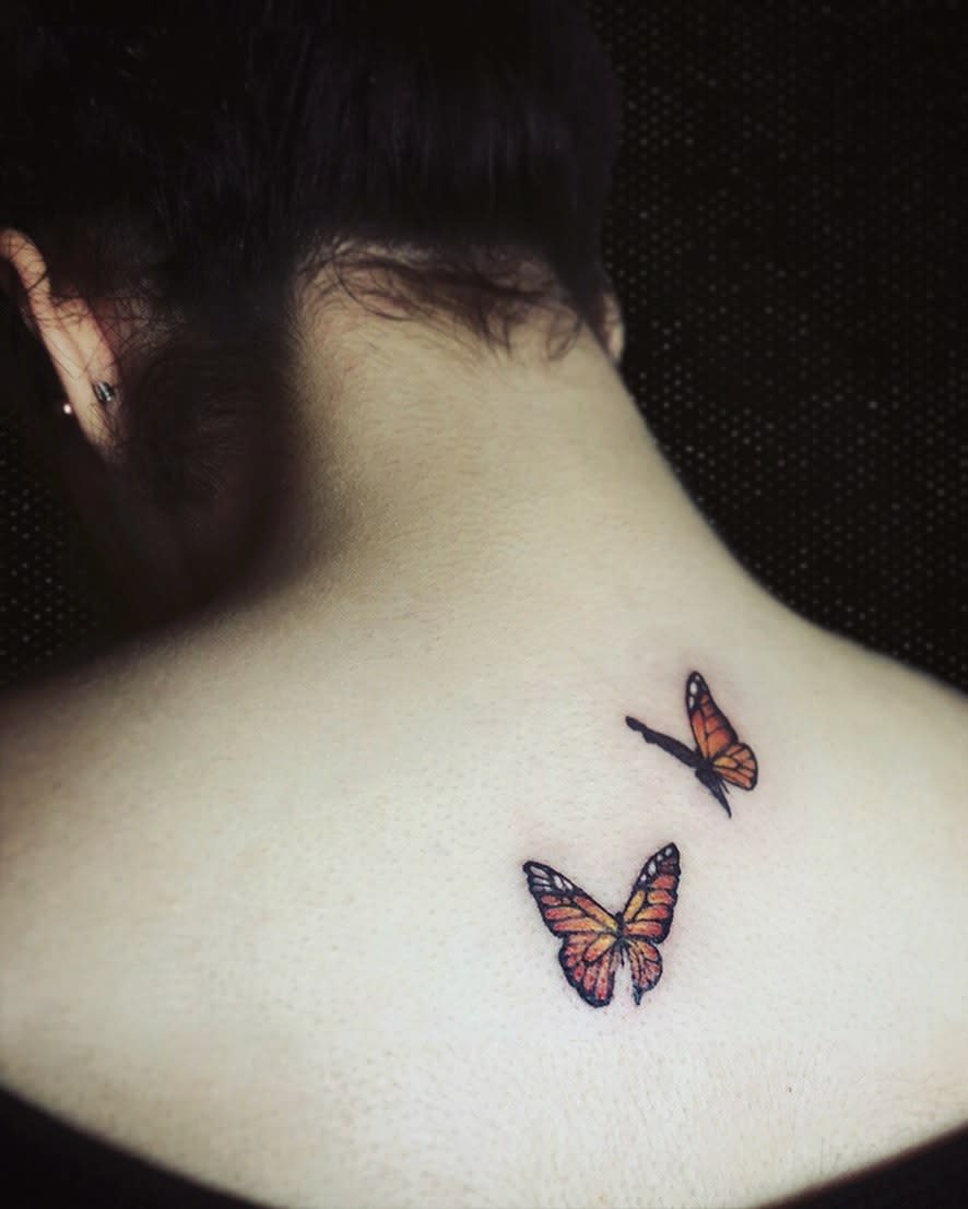 Back Monarch Butterfly Tattoo nanetattoo