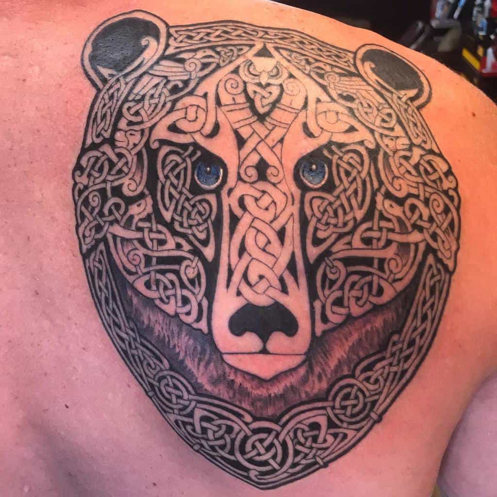 Back Tribal Bear Tattoo adamgoldsteintattoos