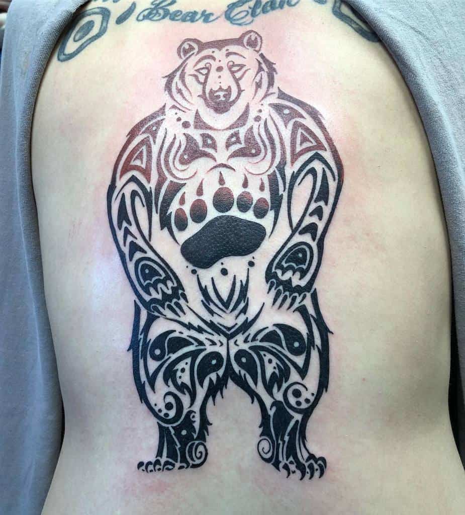 Back Tribal Bear Tattoo iwantink.3d