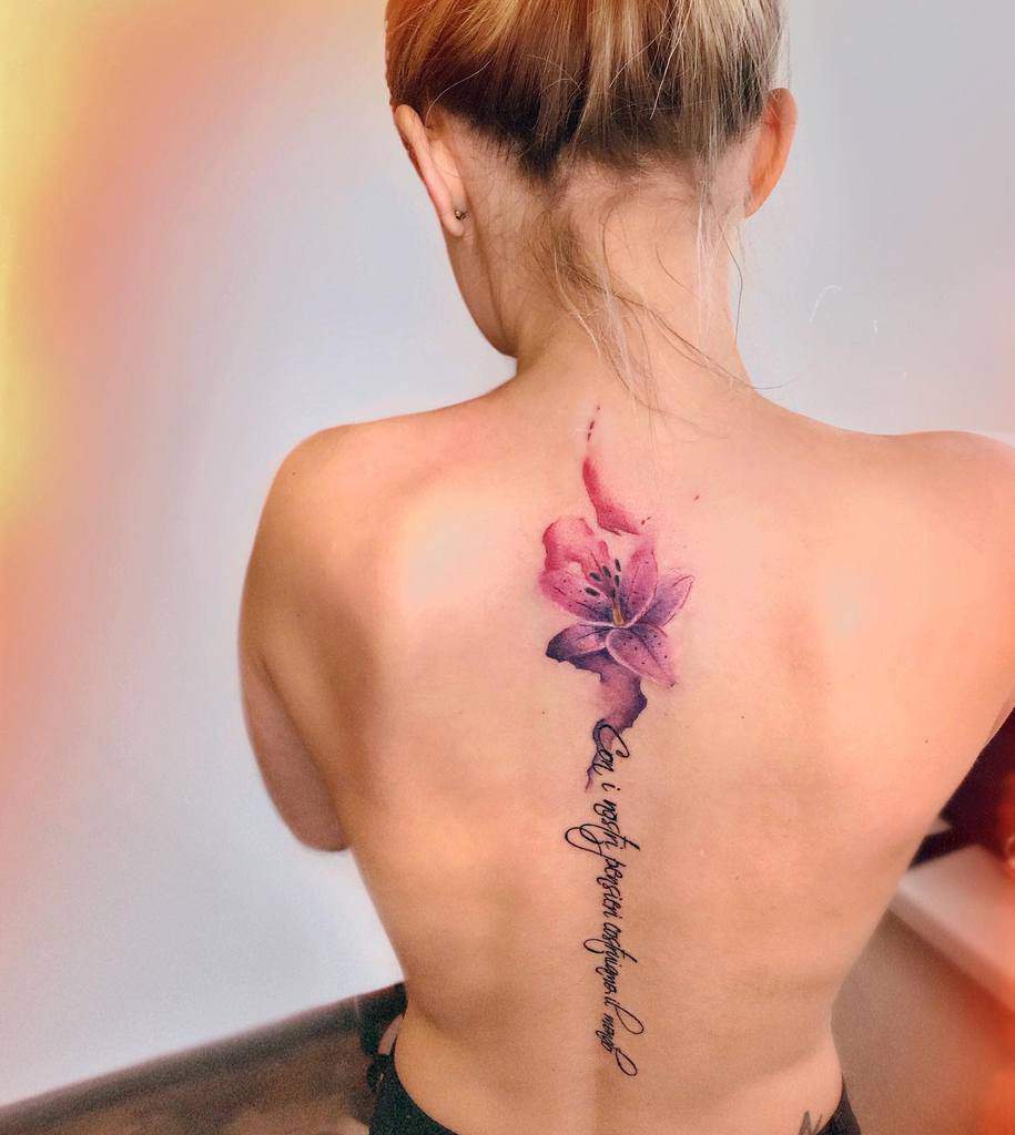 Back And Side Pieces Lily Tattoo Karina.minitattoo.minsk